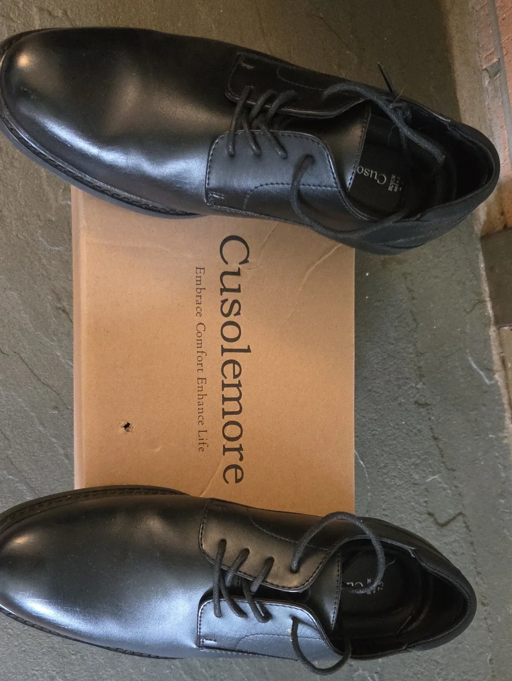 Men's Black Derby Lace-Up Shoes